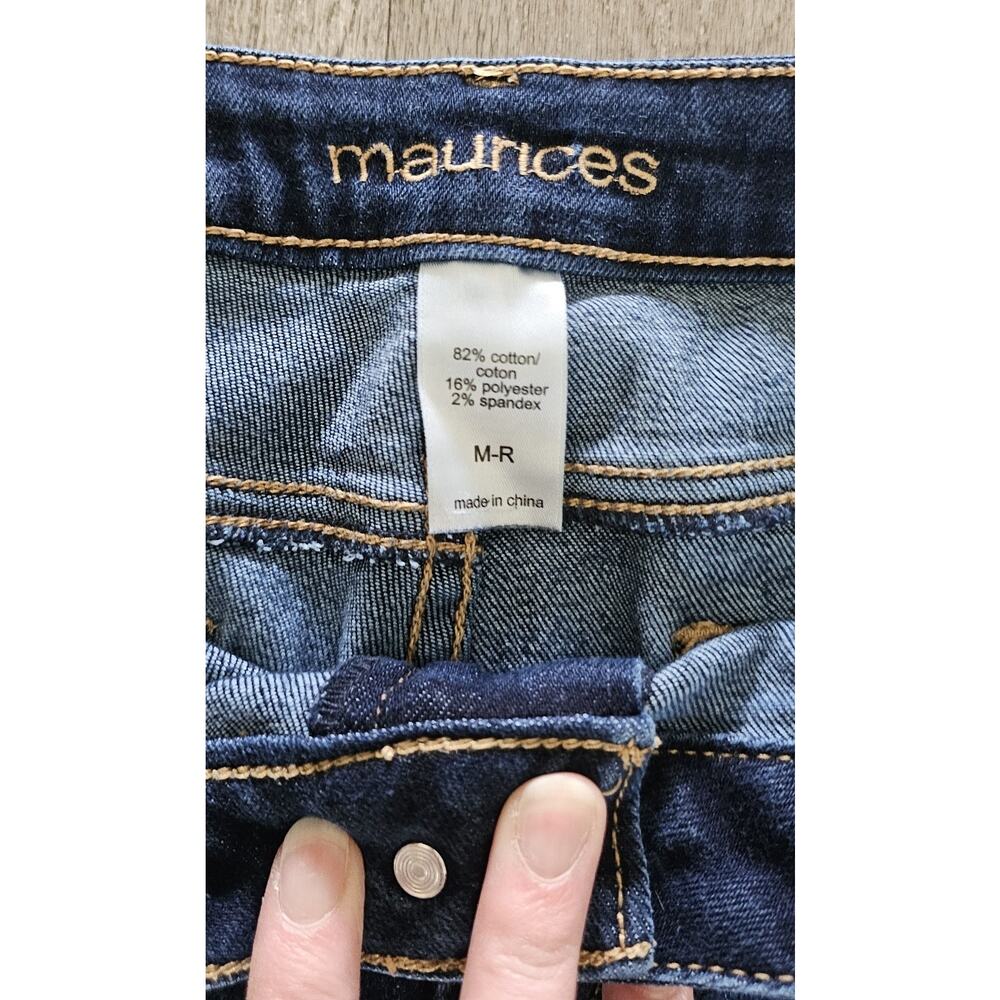 Maurices Medium Regular Skinny Jeans Raw Fray Hem Dark Wash Womens 30" Waist - Picture 2 of 3